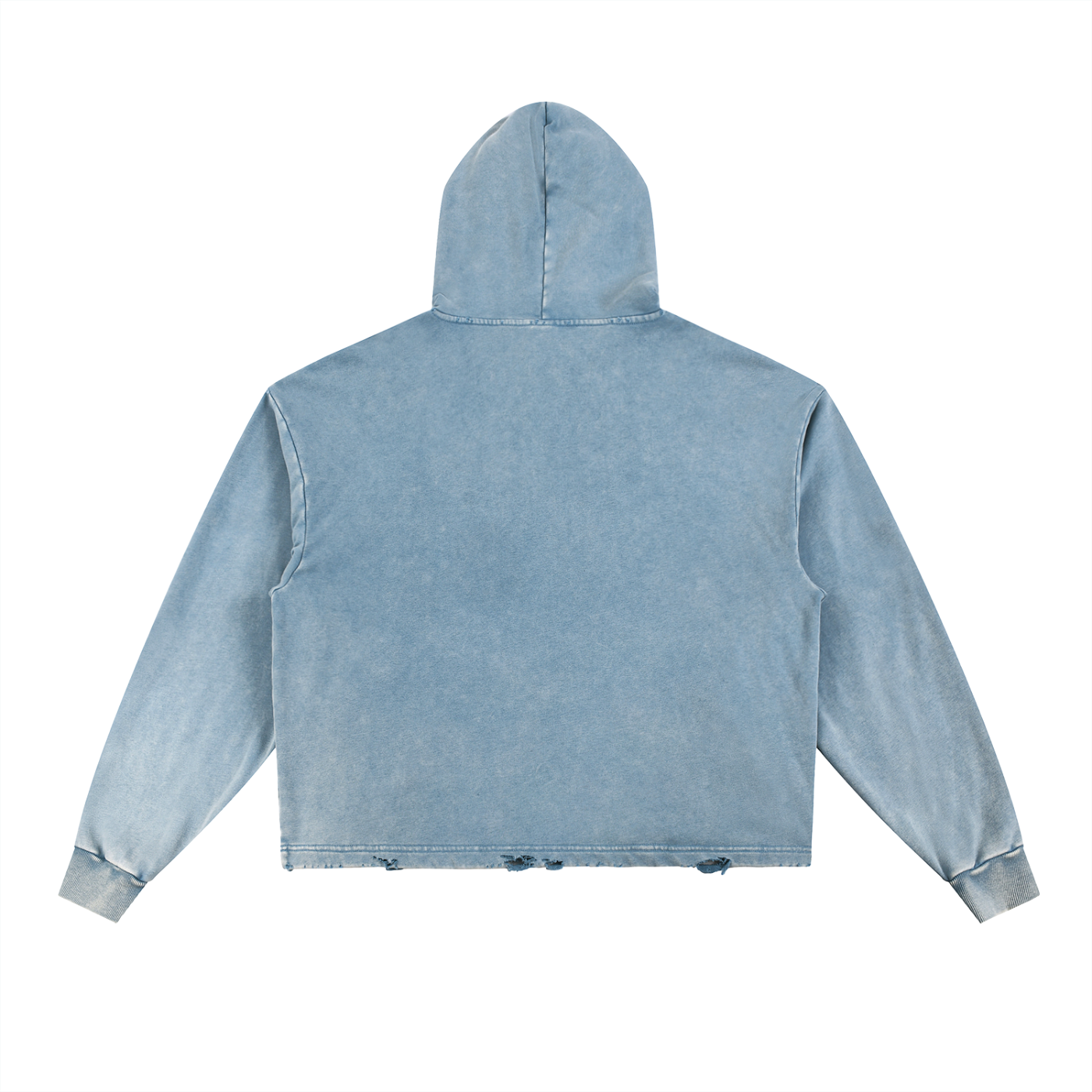 EIWVintage Washed BAGGY Frayed-Hem Hoodie