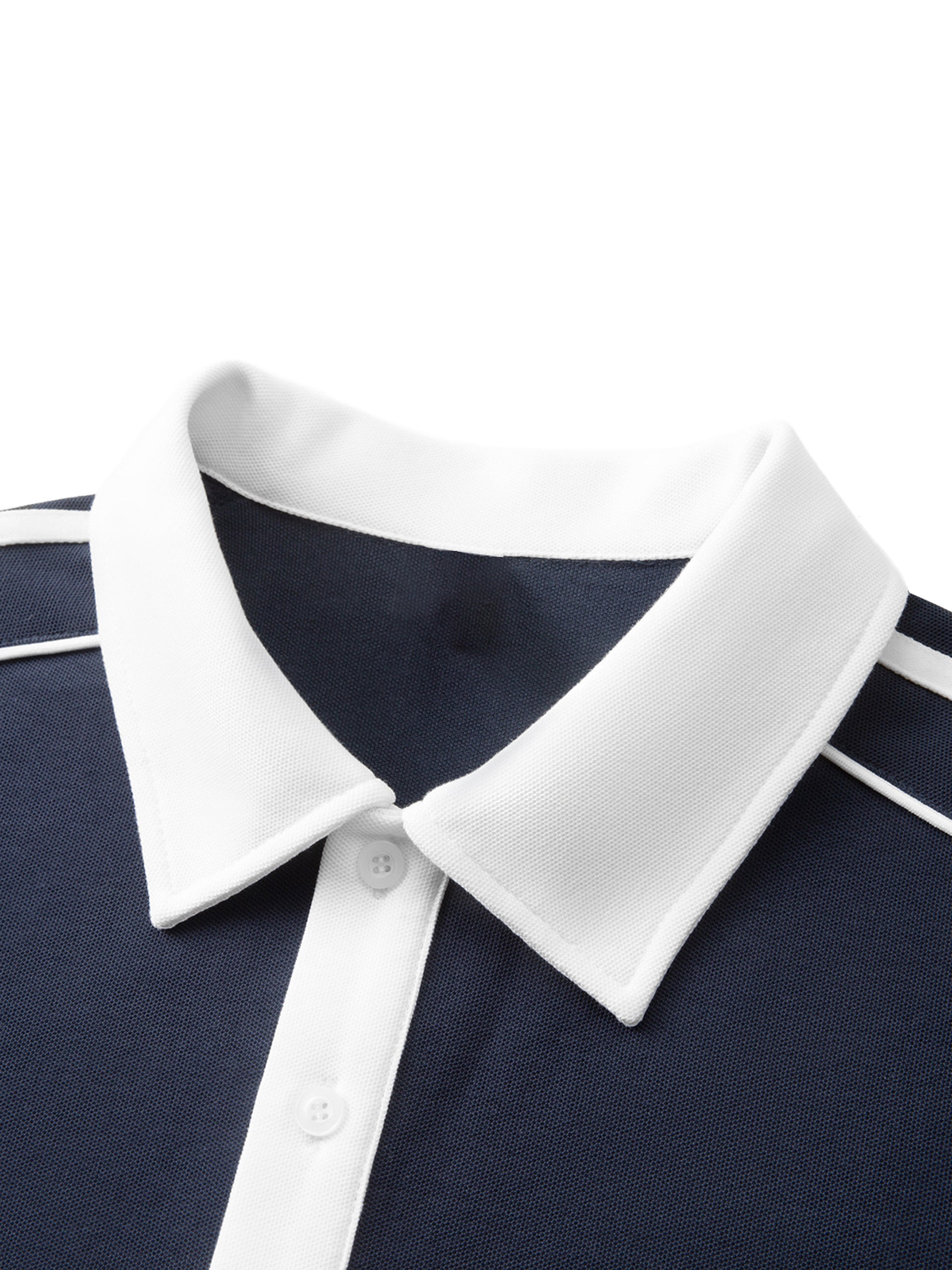 EIWContrast Collar Short-Sleeve Polo Shirt