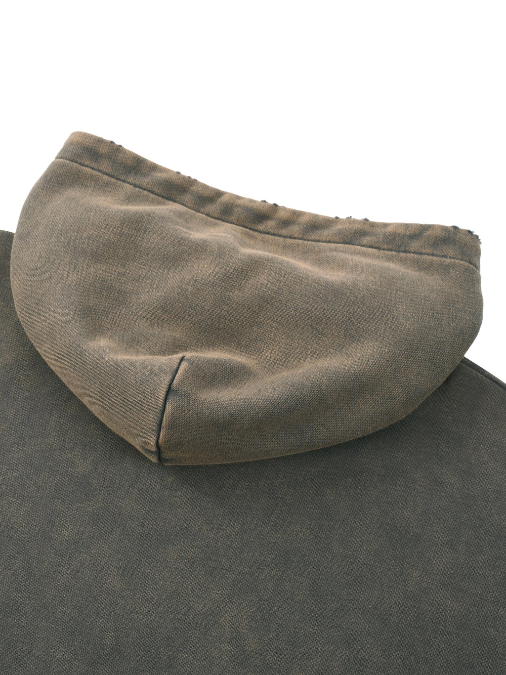 EIWVintage Washed BAGGY Frayed-Hem Hoodie