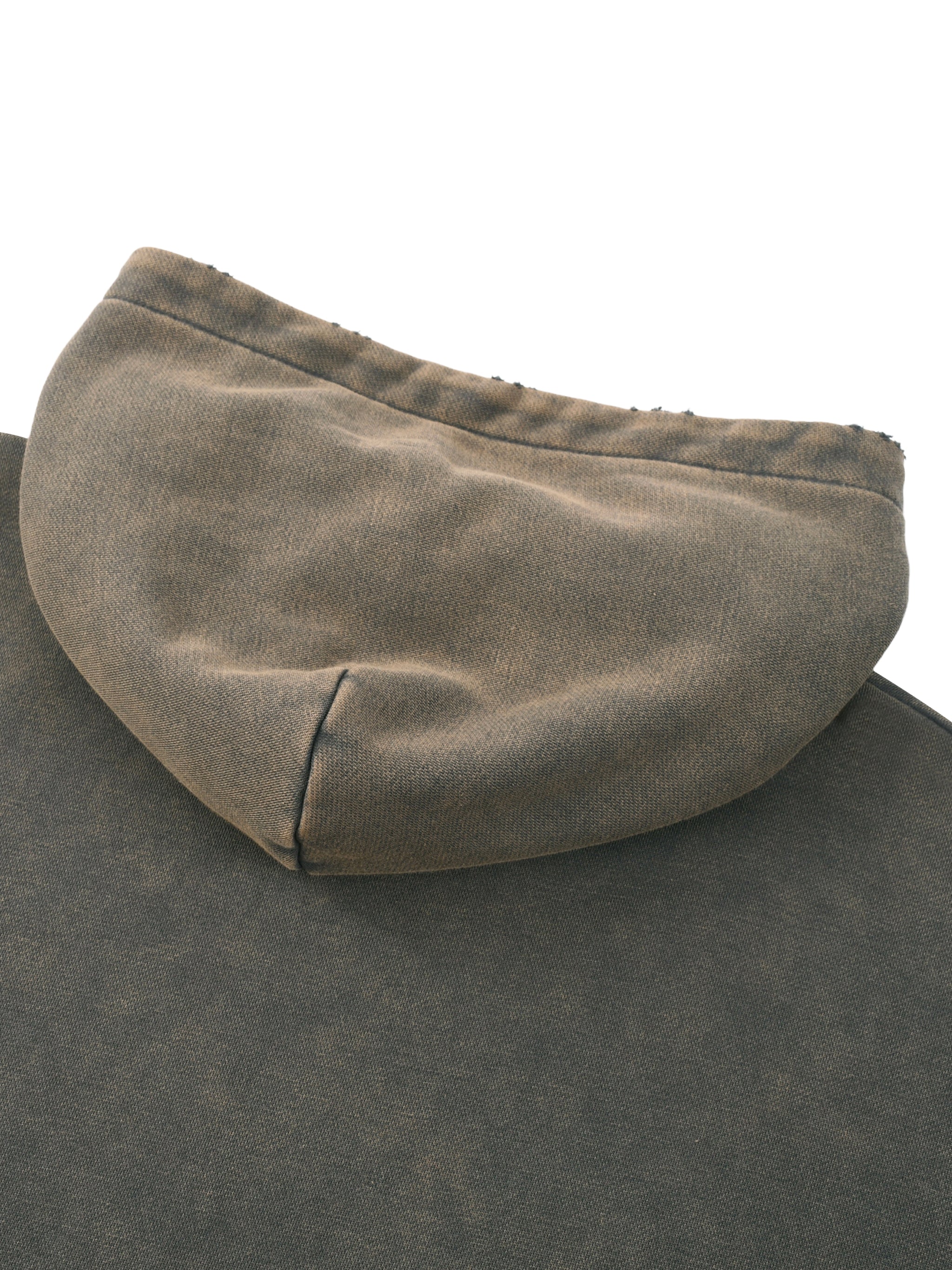 EIWVintage Washed BAGGY Frayed-Hem Hoodie